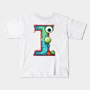 letter I cartoon art v1 Kids T-Shirt